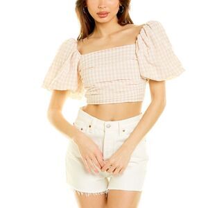 Daisy Lane Womens  Puff Sleeve Top, Brown